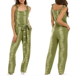 LoveShackFancy Nala Tie Dye Cashmere Blend Overalls Tie Strap Belted Jumpsuit Xs